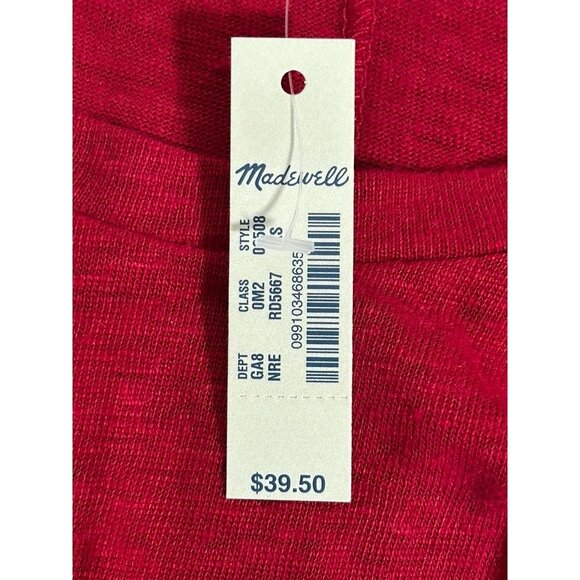 Madewell Women's Modern Linen Muscle Tee in Nouveau Red - Sz XS - NWT - Picture 5 of 8